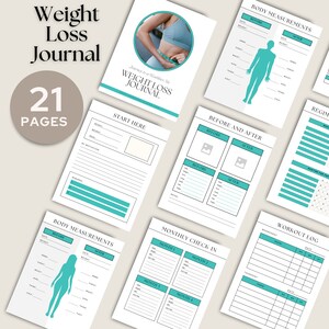 Weight Loss Journal, Weight Loss Tracker, Fitness Journal, Weight Loss Planner, Fitness Planner, Meal Planner, Fitness Tracker, Workout Plan