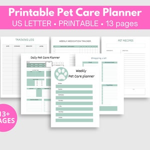 Printable Pet Care Planner, Fillable Pet Planner, Pet Sitter Notes ...