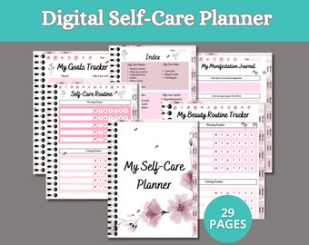 Self Care Planner, Digital Planner, Self Care Journal, Gratitude Journal