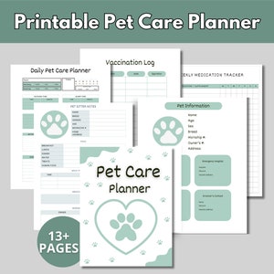 Printable Pet Care Planner, Fillable Pet Planner, Pet Sitter Notes ...