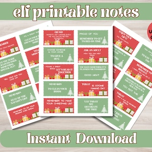 ELF notes, printable, Christmas, Elf Printables, Printable card Printable Christmas Notes, Santa Notes, Santa&#39;s Elves, Elf, Instant Download