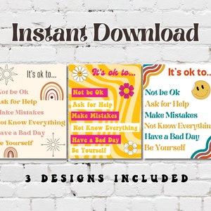 Growth Mindset Classroom Printable Posters, Modern Boho Classroom Decor ...