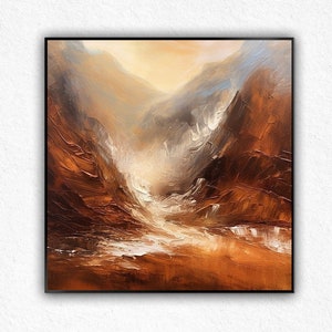 Landscape Painting, 100%Original Canvas Handmade, Textured Painting, Acrylic Abstract Oil Painting, Wall Decor Living Room, Office Wall Art