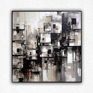 Abstract Modern Schwarz Oil Painting, 100%Handmade, Textured Painting, Acrylic Abstract Oil Painting, Wall Decor Living Room Office Wall Art