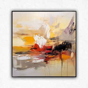 Handgemaakt abstract olieverfschilderij met textuur: moderne muurkunst