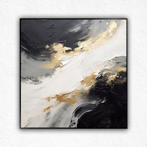 Handgemachte goldene Malerei auf Leinwand original große abstrakte Leinwand Kunst moderne abstrakte Malerei auf Leinwand schwarz und weiß Wand Kunst gemalt