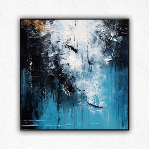 Abstract Sea Waves Canvas Wall Art, Original Seascape Oil Painting on Canvas, Modern Textured Ocean Wall Art for Living Room, Bedroom Decor.