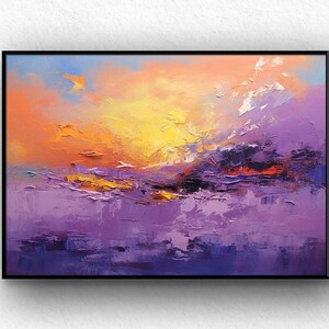 Hand-Painted Abstract Landscape Art: Textured Acrylic Oil Painting