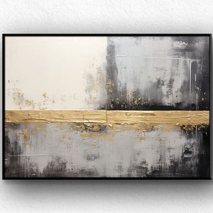 Abstrakte Malerei abstrakt EXTRA LARGE gold grau, Strukturiert, abstrakte Malerei, moderne Kunst impressionistisch