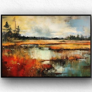 Landscape Abstract Oil Painting, Handmade, Textured Modern Painting , Acrylic Abstract Oil Painting, Wall Decor Living Room, Office Wall Art