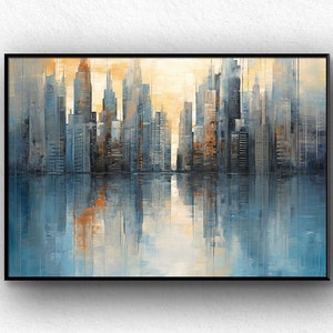 Abstract City Wall Art, City Landscape, City Scene Wall Art, Abstract Wall Art, Abstract Painting, Landscape Wall Art, Abstract Landscape...