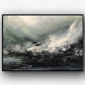 Textured Landscape Painting: Handmade Abstract Acrylic Canvas Art