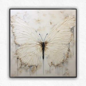 Large Butterfly Painting On Canvas Abstract Original Butterfly Painting 3D Textured Wall Art Butterfly Wall Decor Living room Wall Decor Art