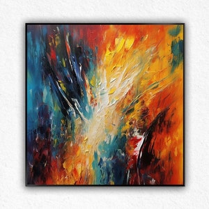 Colorful Modern Abstract Art, 100%Handmade, Textured Modern Painting, Acrylic Abstract Oil Painting, Wall Decor Living Room, Office Wall Art