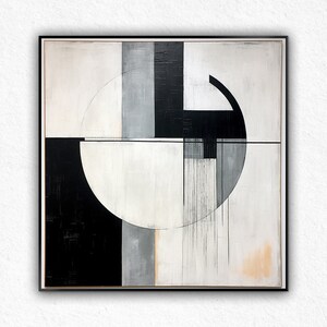 100% Handmade Black and White Oil Painting , Gray Textured Painting, Acrylic Abstract Oil Painting, Wall Decor Living Room, Office Wall Art
