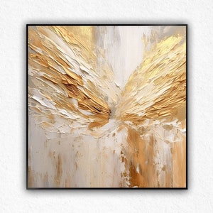 Gold Abstract Painting Modern Acrylic Wall Art Home Decor Gold Leaf Painting Original Grey Canvas Art Gold and Gray Art Living Room Painting
