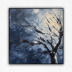 Tree Original Oil Painting, 100% Handmade, Textured Modern Painting, Acrylic Abstract Oil Painting, Wall Decor Living Room, Office Wall Art