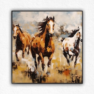 100%Handmade Horse Painting Large Canvas Art Horse Decor Horse Oil Painting Large Oil Painting Horse Wall Art Large Wall Art Living Room Art