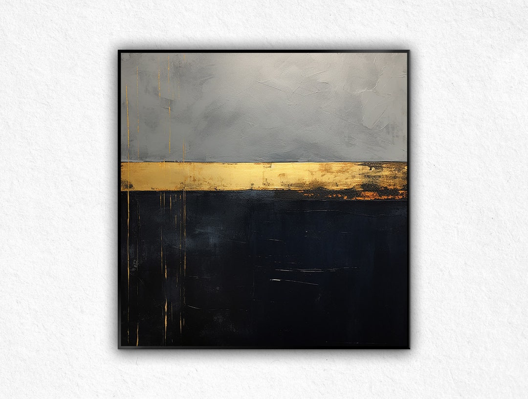 Black Gold Abstract Painting on Canvas Extra Large Wall Art Original ...