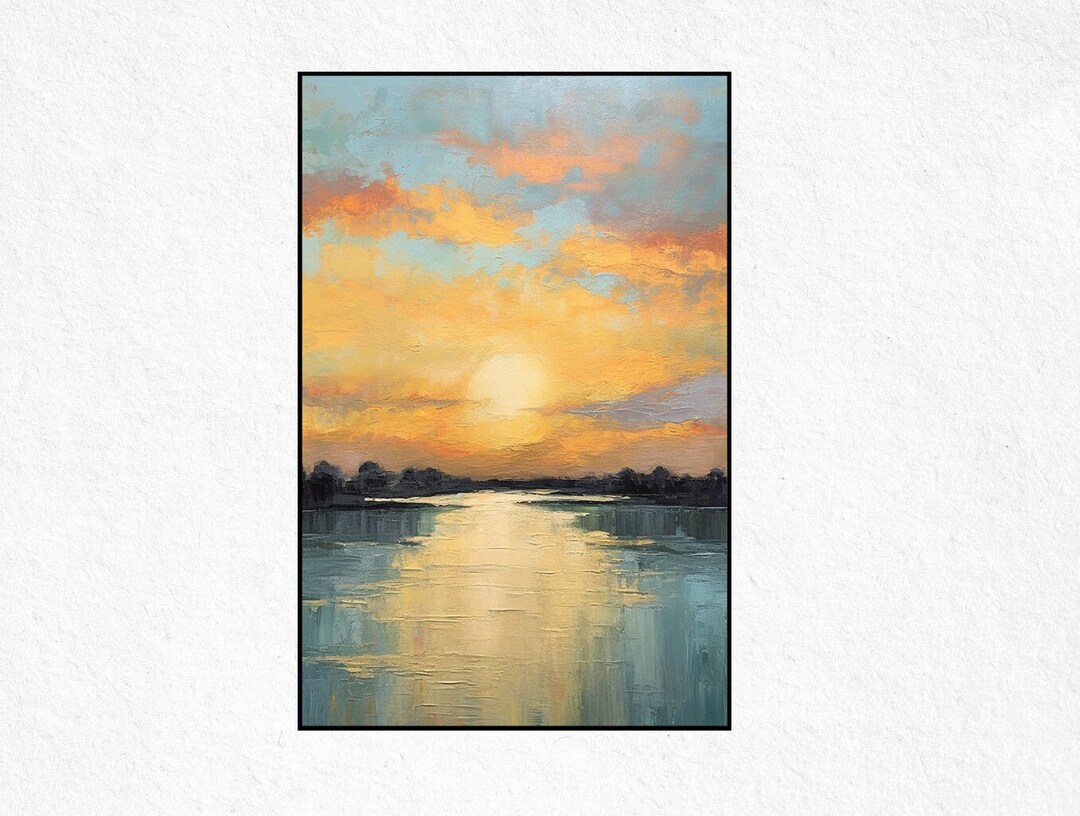 Original Sunset Oil Painting on Canvas: Abstract Landscape Wall Art - Etsy