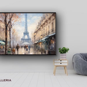 Originale Parigi pittura paesaggio urbano tela pittura a olio grande dipinto città arte astratta strutturata pittura moderna arte della parete della casa di Lagalleria. immagine 3