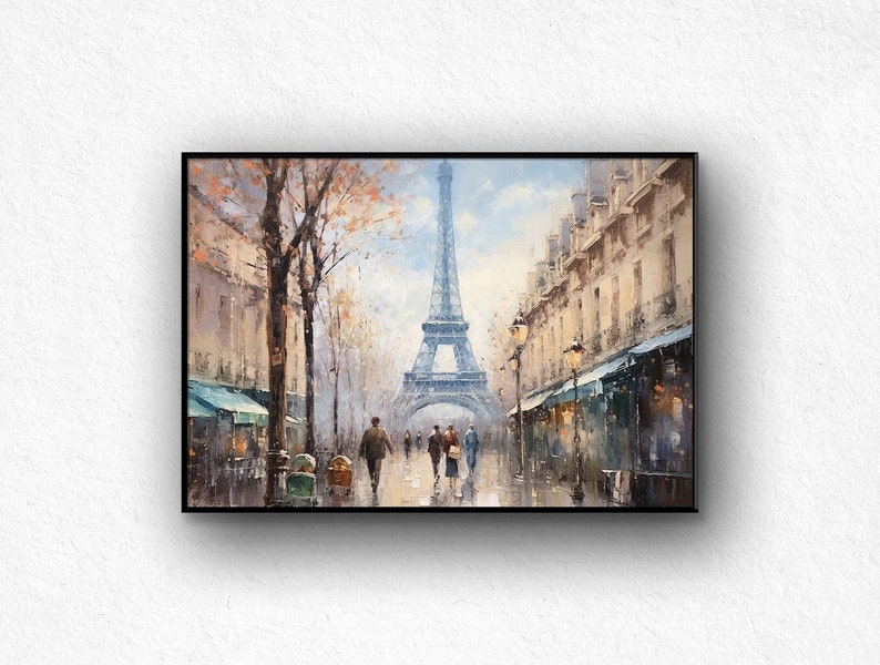 Original Paris Painting Cityscape Canvas Oil Painting Large Painting City Abstract Art Textured Modern Painting Home Wall Art by Lagalleria.