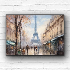 Peinture originale de Paris, paysage urbain, toile, grande peinture, grande peinture, art abstrait de la ville, peinture moderne texturée, art mural maison, par Lagalleria. image 4