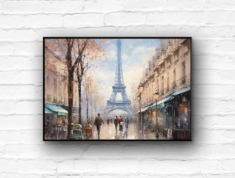 Originale Parigi pittura paesaggio urbano tela pittura a olio grande dipinto città arte astratta strutturata pittura moderna arte della parete della casa di Lagalleria. immagine 4