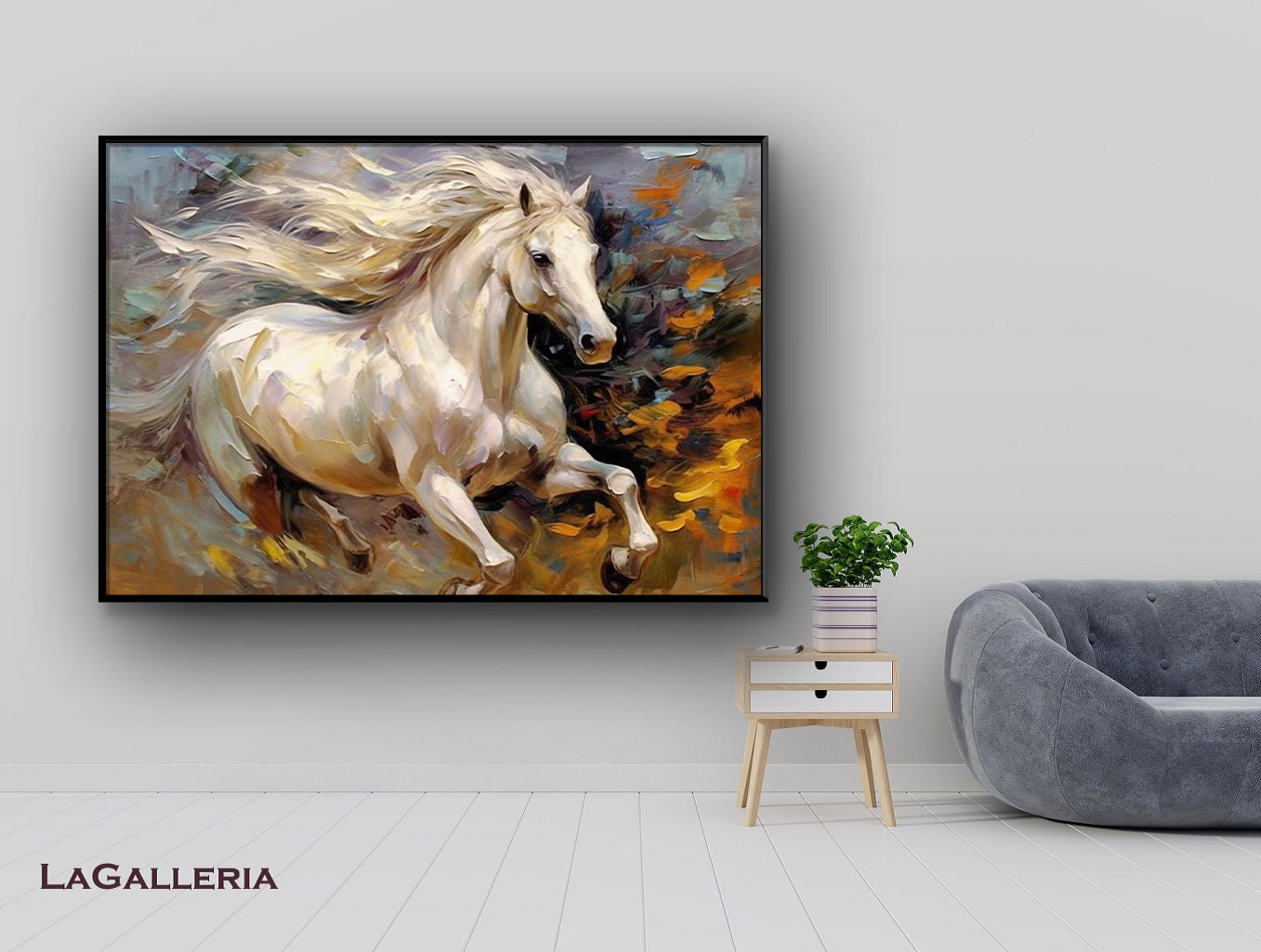 キャンバスに描かれた手作りの馬の絵：抽象的な質感の油絵 - Etsy 日本