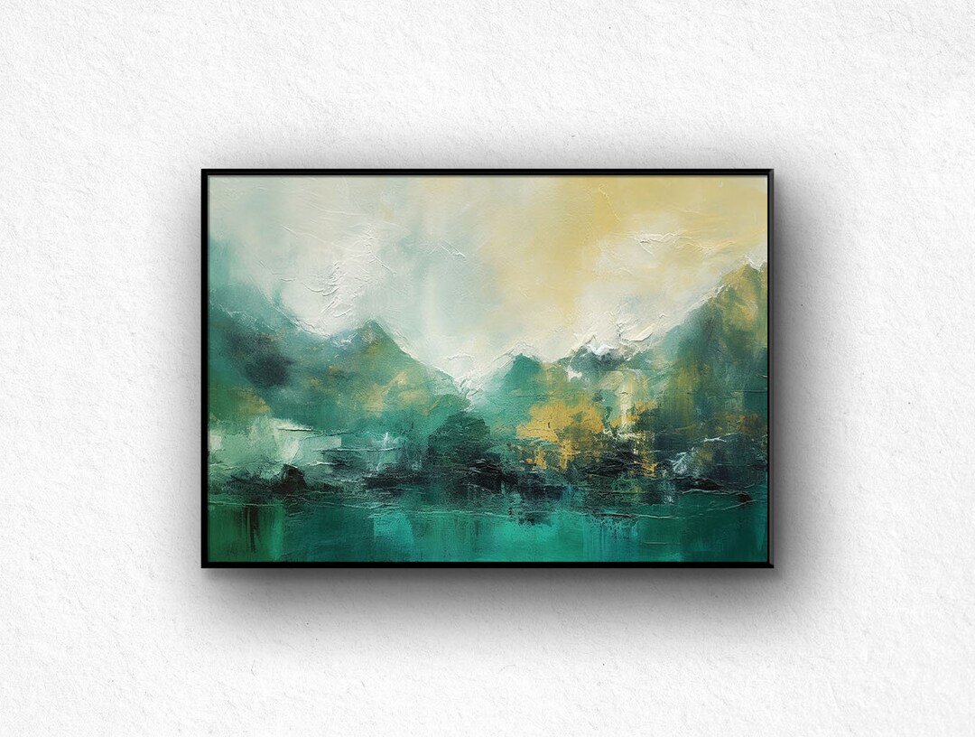 Handmade Abstract Mountain River Oil Painting on Canvas - Etsy