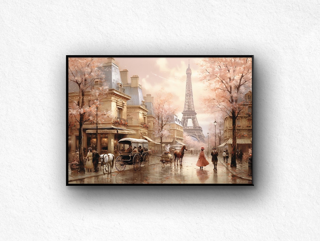 Historical Paris Painting Canvas Art, 100handmade, Textured Painting