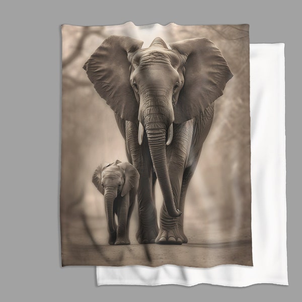 Elephant Throw Blanket / Elephant Fleece Blanket / Elephant Blanket