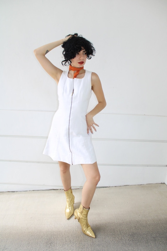 Vintage 80s Claude Montana White Dress