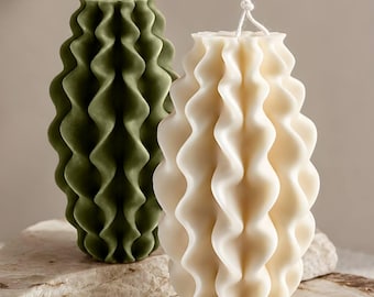 Decorative Pillar Candle, Home Decor, Soy Wax, Handmade Large Statement candle | Wedding Candles Gift