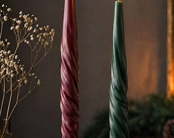 Twisted Taper Candles Veil | Handmade Boho Cottagecore Wedding Table Decor | Fall color decorations