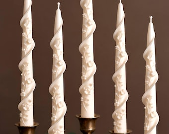 Handmade Wedding Taper Candles Set of 2 | Dinner Table Candlesticks & Bridal Decor