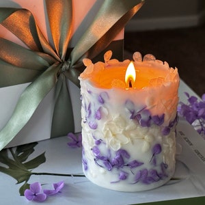 Best gifts for her decor boho 30th 40th 50th birthday gift for women mothers day candle Aesthetic homemade pillar candles image 2