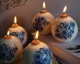 Vintage Candles | Ceramic Candle | Unique decor and best gifts for her | Soywax and beeswax candles | pillar candle