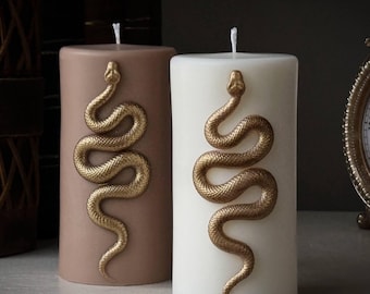 Handmade Snake Candle | Gothic Halloween Decor | Witchy Fall Gift