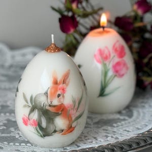 1 pc Easter Bunny Candle - Handmade Candle - Easter Egg Decor - Spring Rabbit Candle - Easter Gift - Easter Home Decor - Easter Decorations
