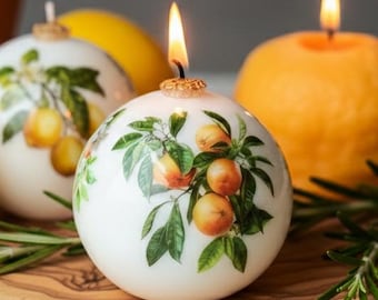 Italian Lemon Candle, Mediterranean Home Decor, Summer Citrus Candle, Amalfi Coast Style, Botanical Beeswax Soy Blend, Capri Wedding Favor