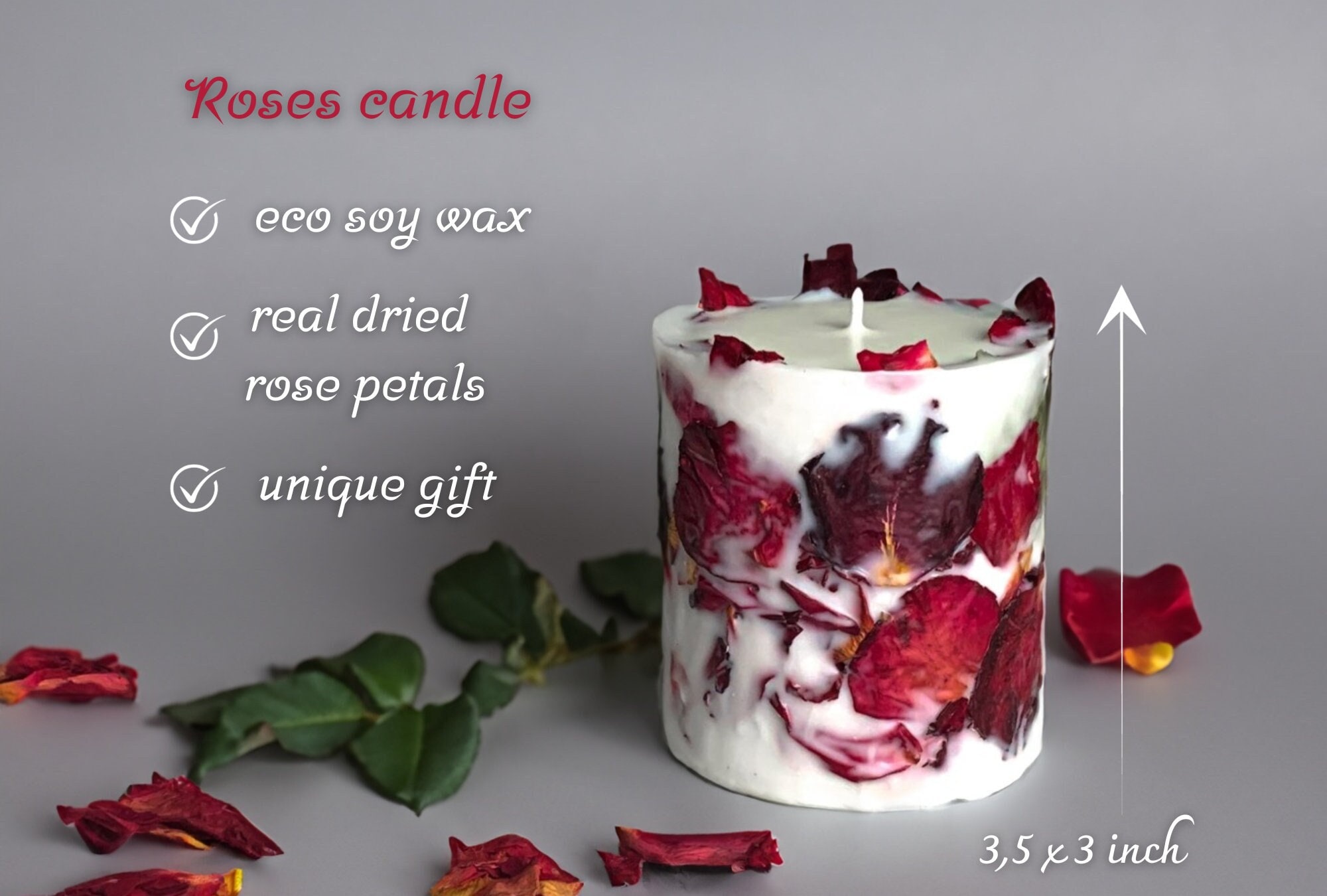 Unique Candle Jars Gift for Women Lover Flower Candle Dried