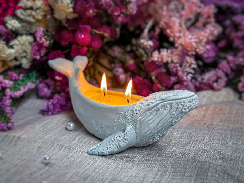 Whale Candle Scandinavian decor Decorative unique candles Aesthetic homemade candles Container Candles image 7