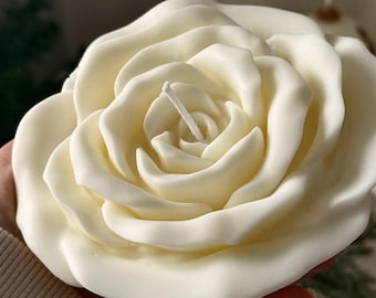 Large Rose Candle, Coquette Decor, Birthday Gift Mom, Galentines, Housewarming, Bridal Shower, Valentines Day Gift for Her