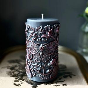 witchy decor candle gothic style large pillar candle