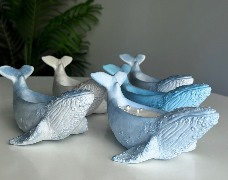 Whale Candle Scandinavian decor Decorative unique candles Aesthetic homemade candles Container Candles image 3