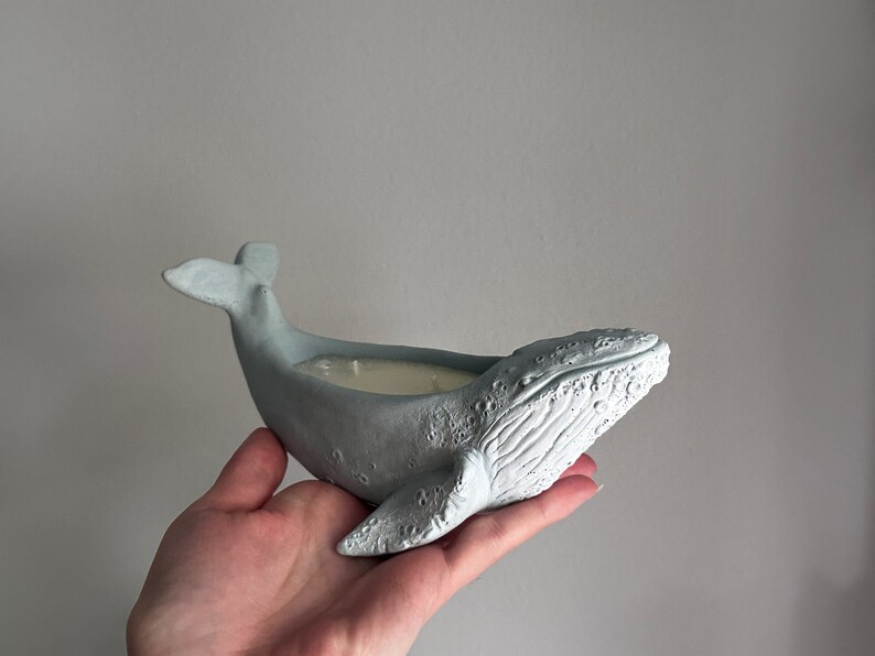 Whale Candle Scandinavian decor Decorative unique candles Aesthetic homemade candles Container Candles image 1