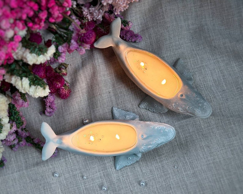 Whale Candle Scandinavian decor Decorative unique candles Aesthetic homemade candles Container Candles image 9
