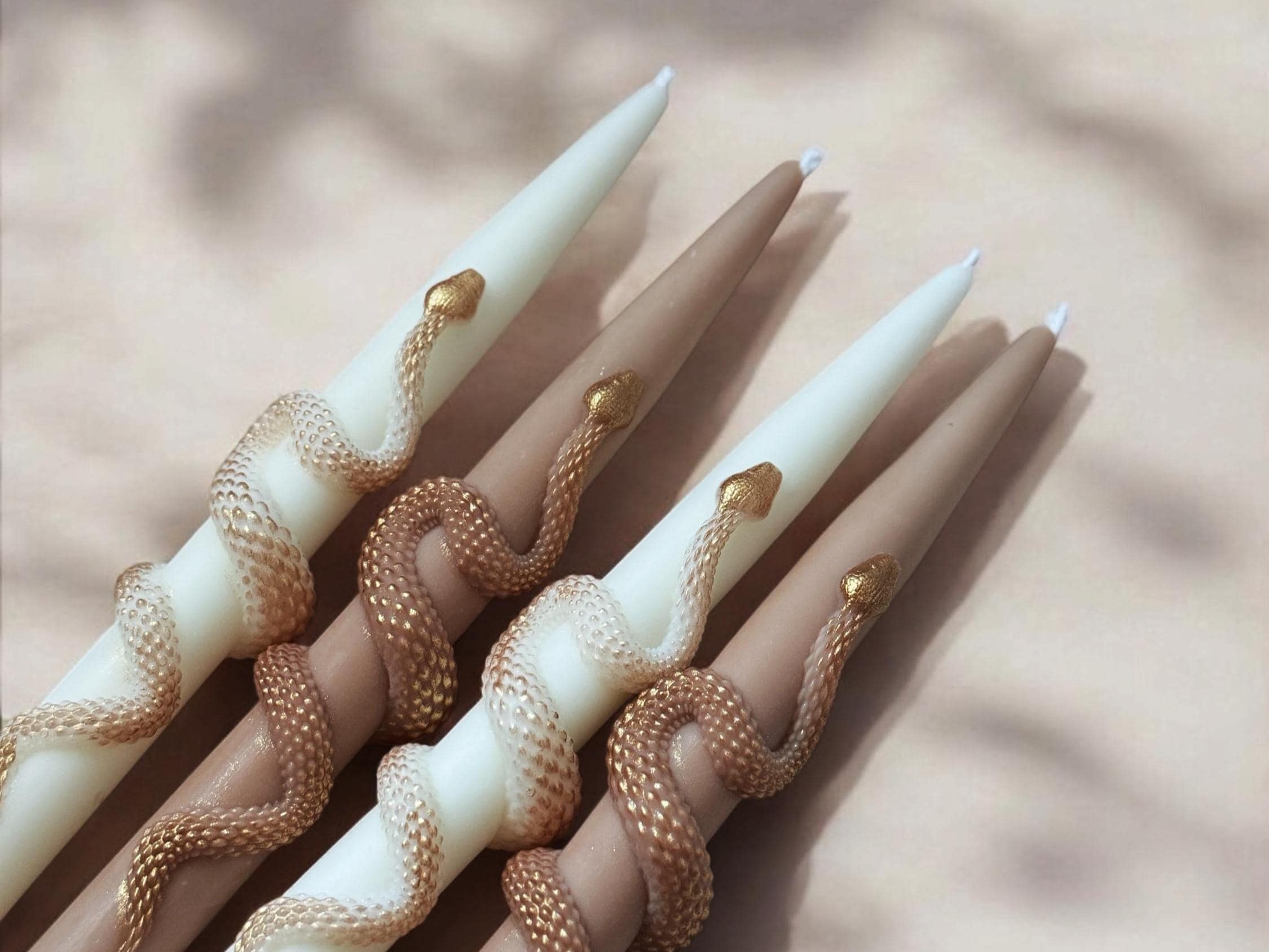 Set of 2 Snake Taper Candles | Best Gift for Her | Dark Academia Decor | Best Friend Gift | Gothic Candle | Witchy Gifts | Halloween Candle
