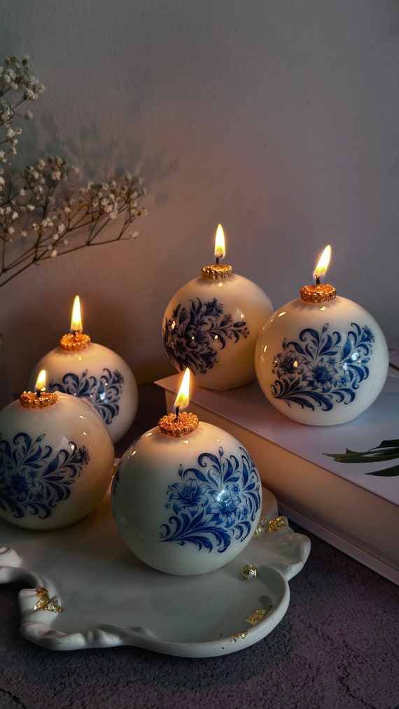 1 Pc Vintage Candle in a Gift Box With a Ribbon Holiday Decor Candles Christmas Candles Unique Decor and Best Gifts for Her Etsy